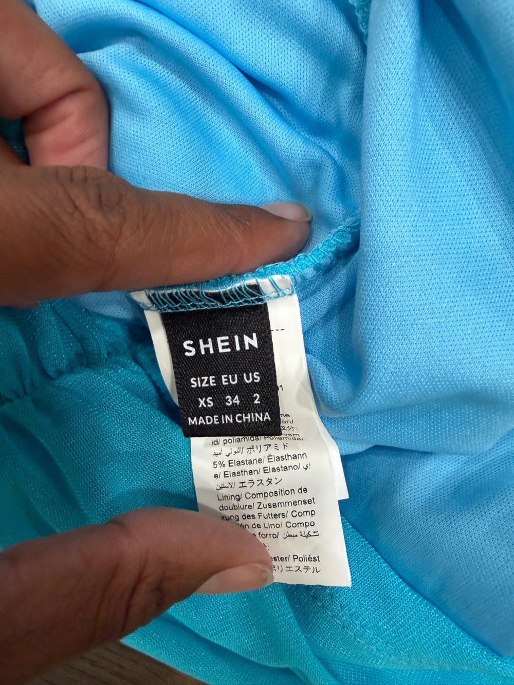 Bright Turquoise Ruched Mini Dress - Picture 3 of 3